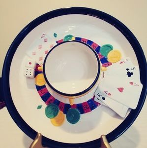 Gamblers Chips and Dip Ceramic Bowl